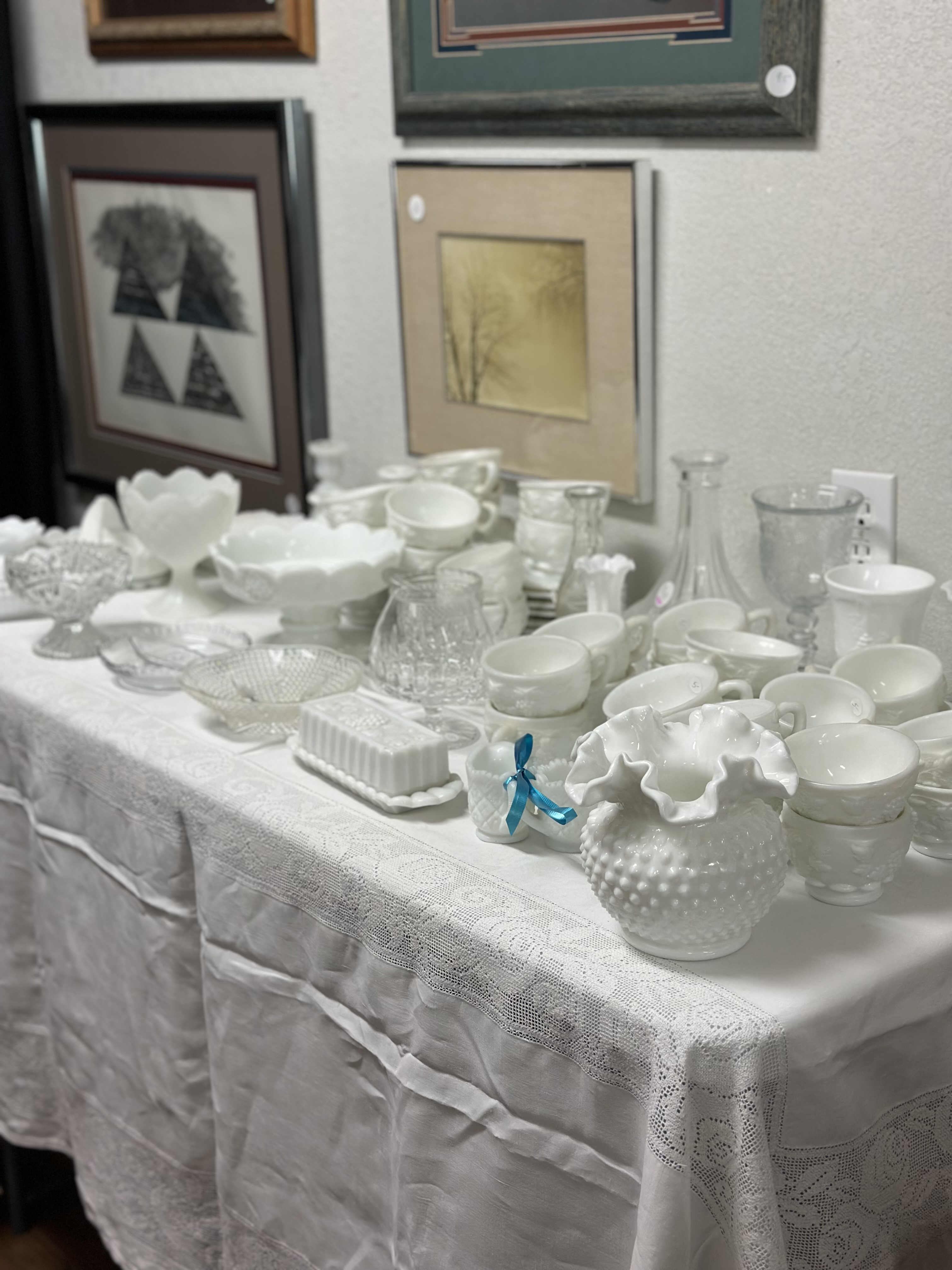 Dining table and vintage items