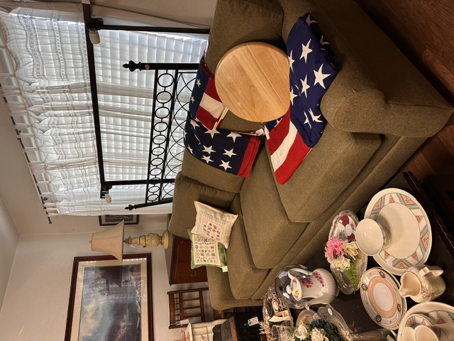Wooden hutch with glassware
